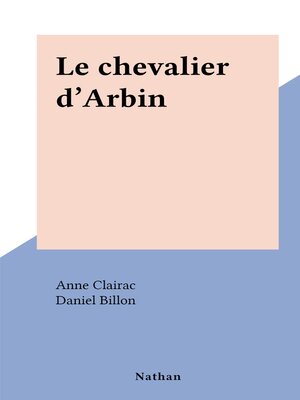 cover image of Le chevalier d'Arbin